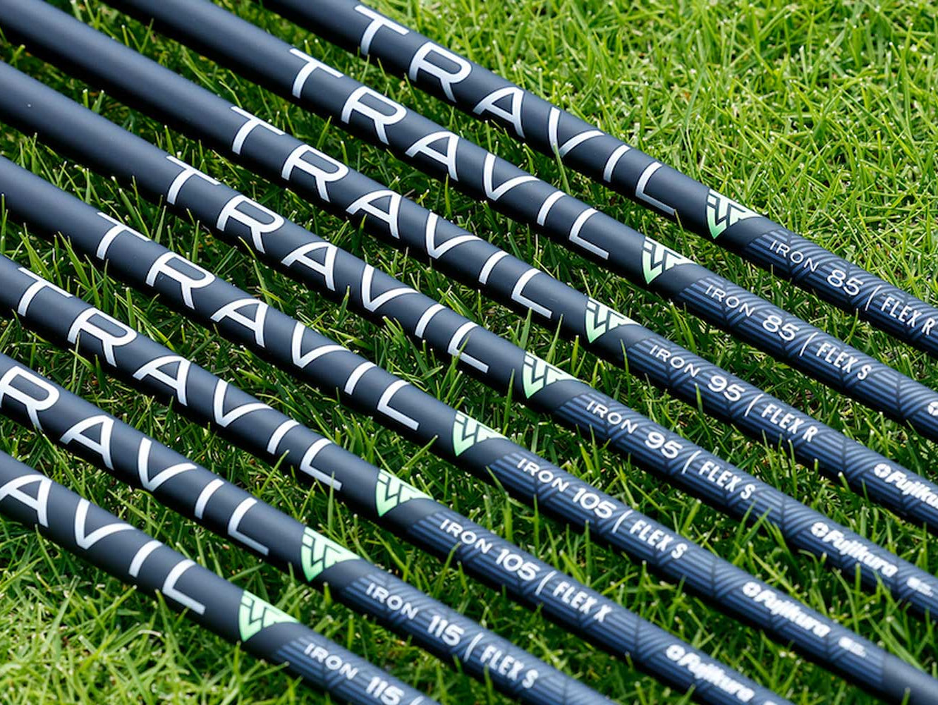Fujikua Travil Iron Shafts Lying on Grass