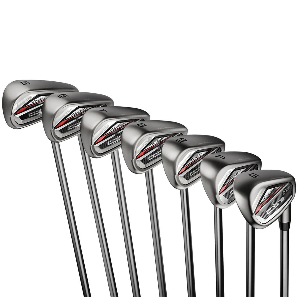 Set of Cobra DS-Adapt Max Irons Clubs against a white background