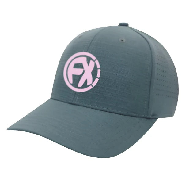 cap, fenix xcell logo., graphite with pink logo , light-weight, performance design, embroidered logo , stitch, headwear, cap, hat