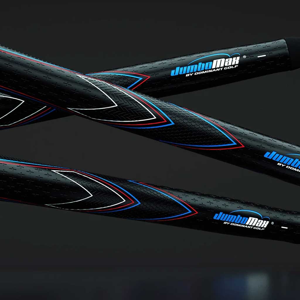 Golf club shafts with 'JumboMax by Diamant Golf' branding on a dark background