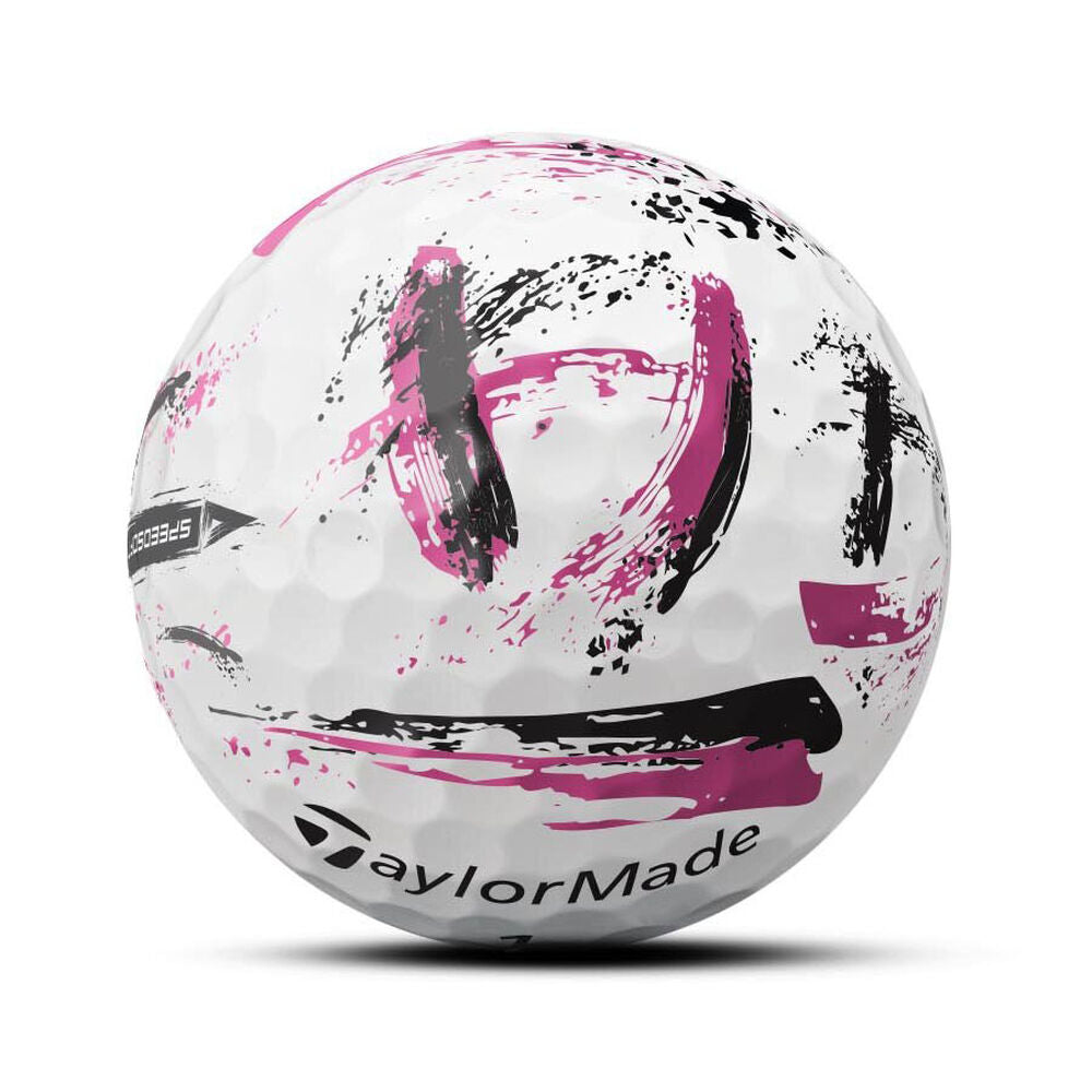 SpeedSoft Pink Ink Golf Balls Top Down View