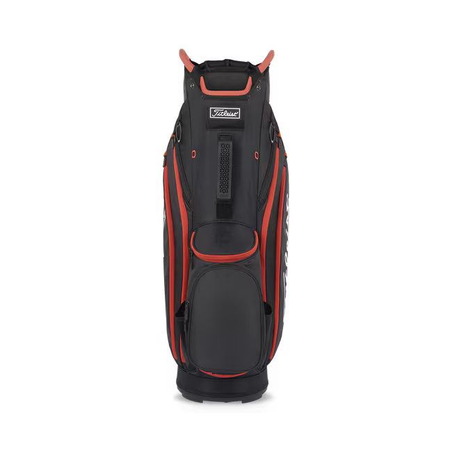 Titleist Cart 14 Bag (Black/Red) Handle and Pocket View