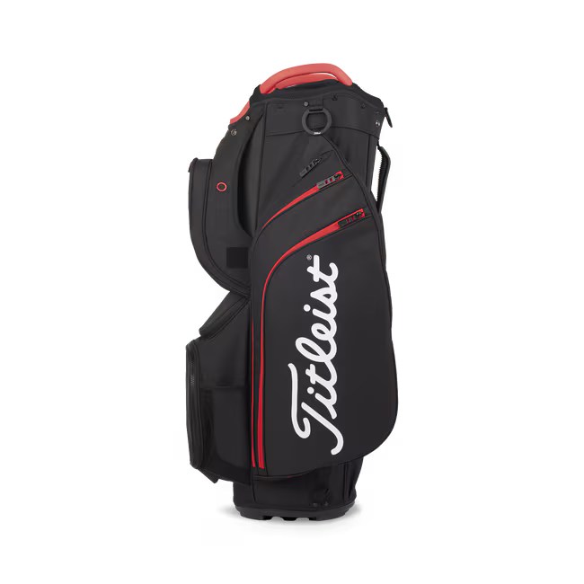 Titleist Cart 15 Bag (Black/Red) Side View 1