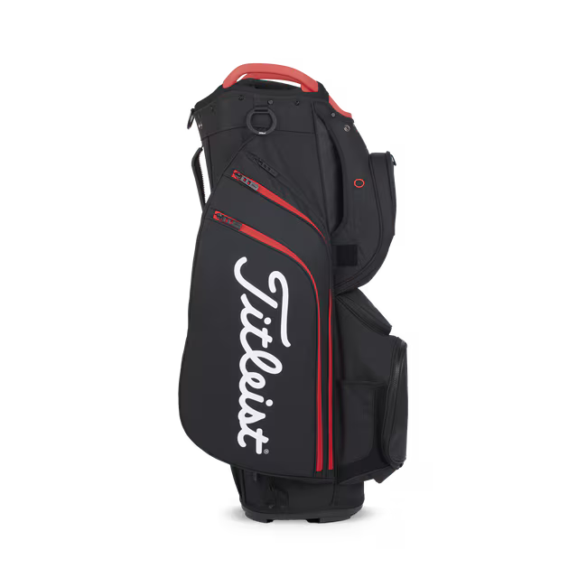 Titleist Cart 15 Bag (Black/Red) Side View 2