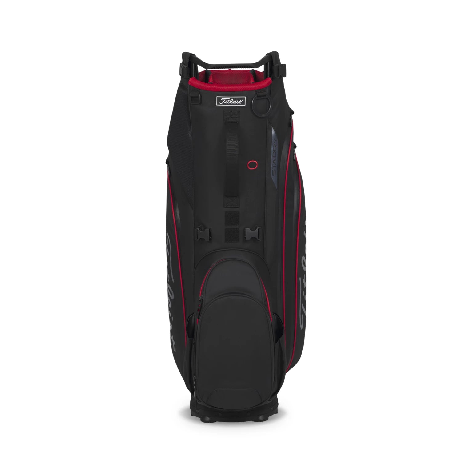 Titleist Hybrid 14 StaDry Stand Bag (Black/Red) Handle and Pocket View