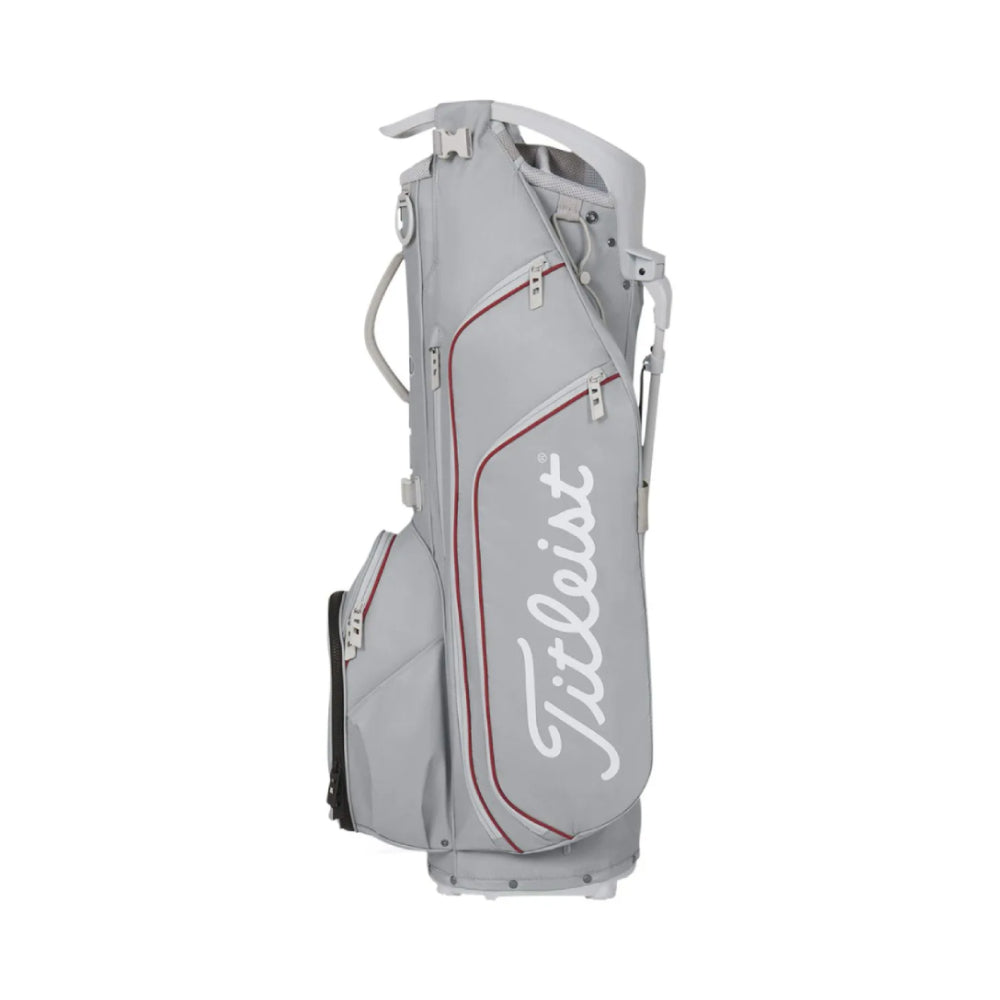Titleist Hybrid 14 Stand Bag (Cool Gray/Crimson/White) Side View