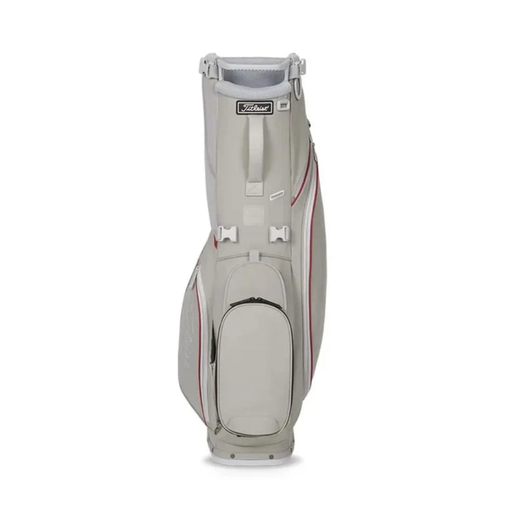 Titleist Players S 4 Stand Bag (Gray/Crimson/Marble) Handle and Pocket View