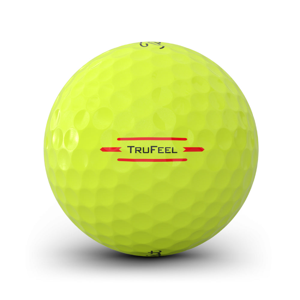 Titleist 2026 TruFeel Yellow Golf Balls Side View