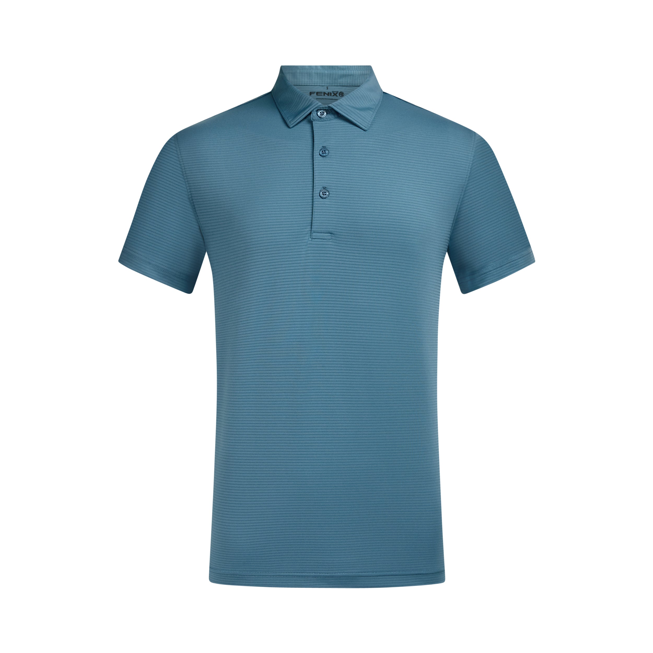 Fenix XCell  blue performance golf polo featuring moisture-wicking fabric and tailored athletic fit.