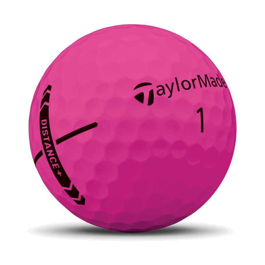 TaylorMade Distance+ Multi-Pack Golf Balls Pink Ball with Logo