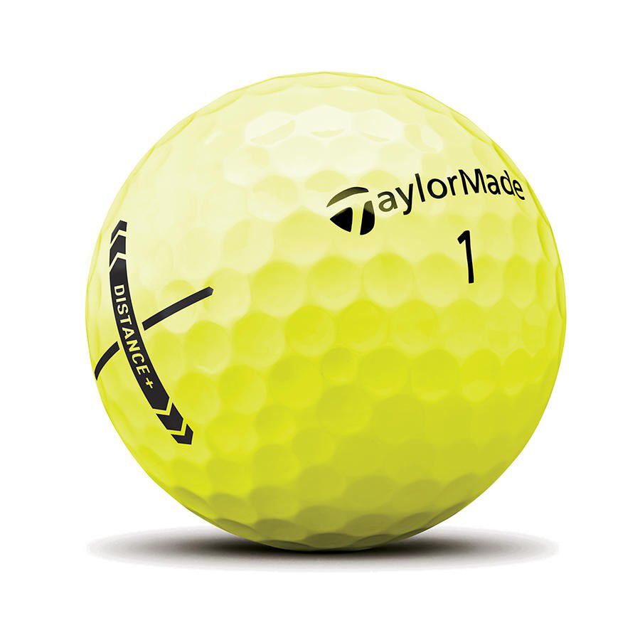 TaylorMade Distance+ Multi-Pack Golf Balls Yellow Ball with Logo