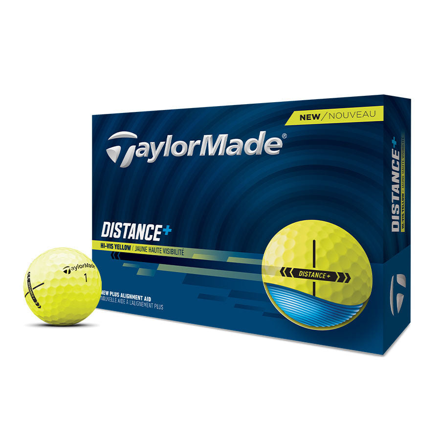 TaylorMade Distance+ Yellow Golf Balls Box