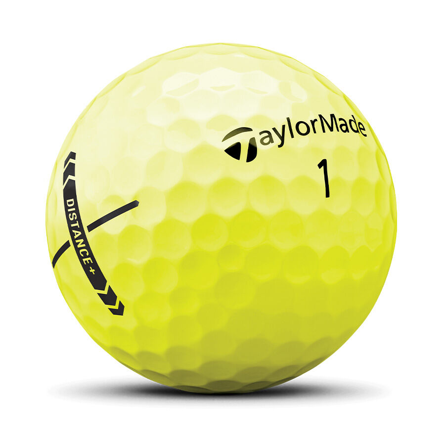 TaylorMade Distance+ Yellow Golf Balls Ball with Logo