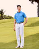 Fenix XCell french blue performance golf polo featuring moisture-wicking fabric and tailored athletic fit.