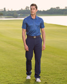 Fenix XCell navy camo print performance golf polo featuring moisture-wicking fabric and tailored athletic fit.