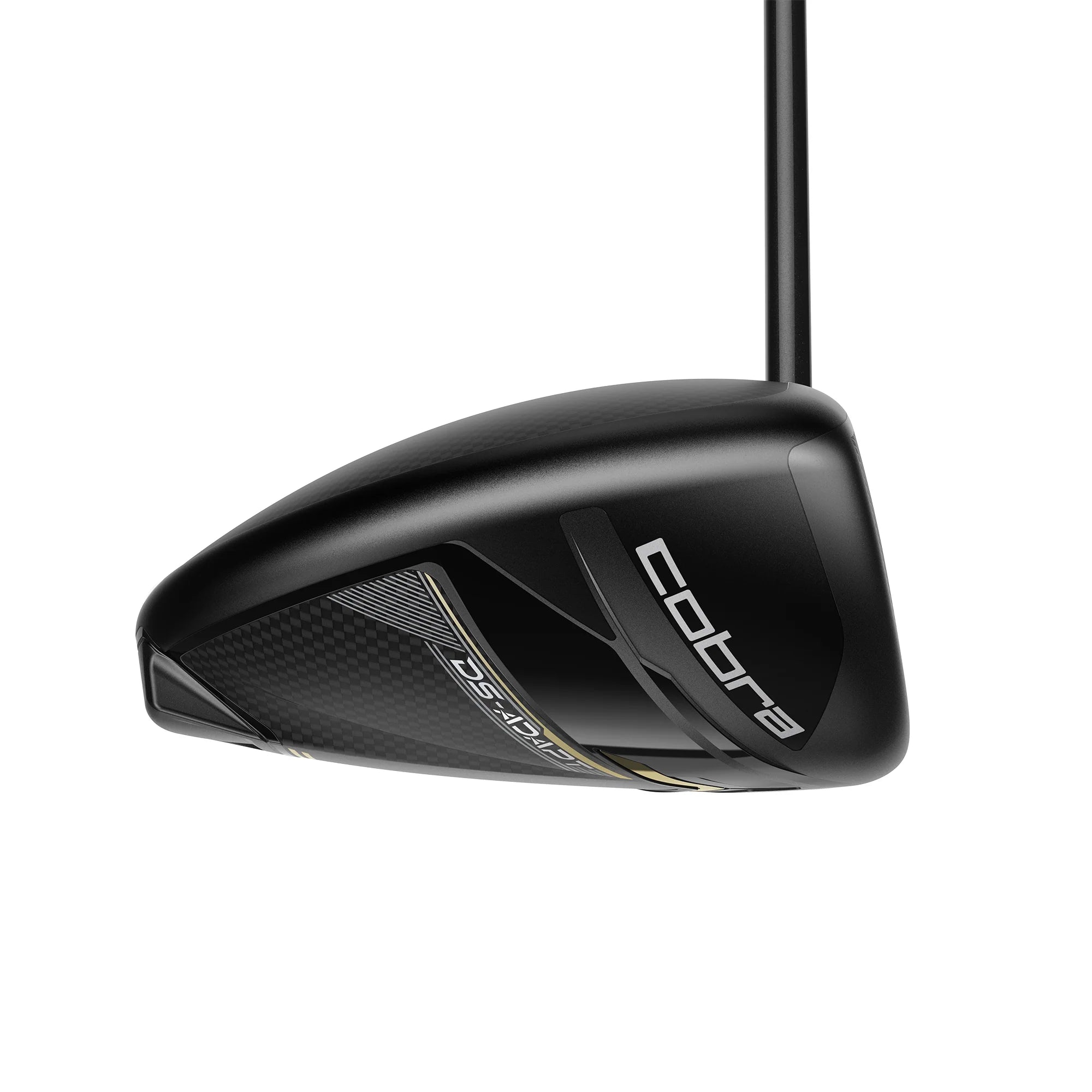 Black golf club head with 'Cobra' branding on a white background